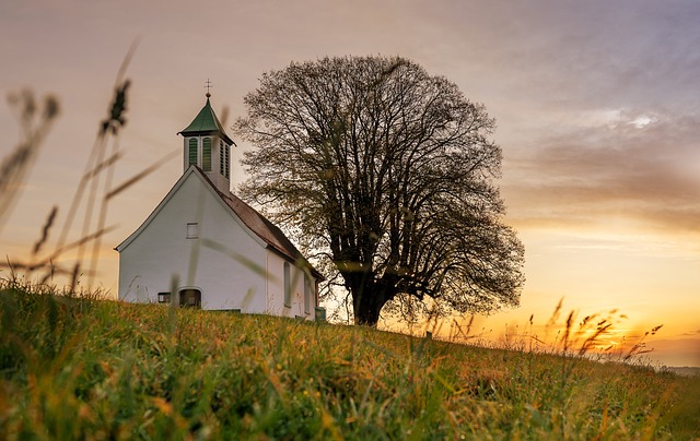 country church on a hill